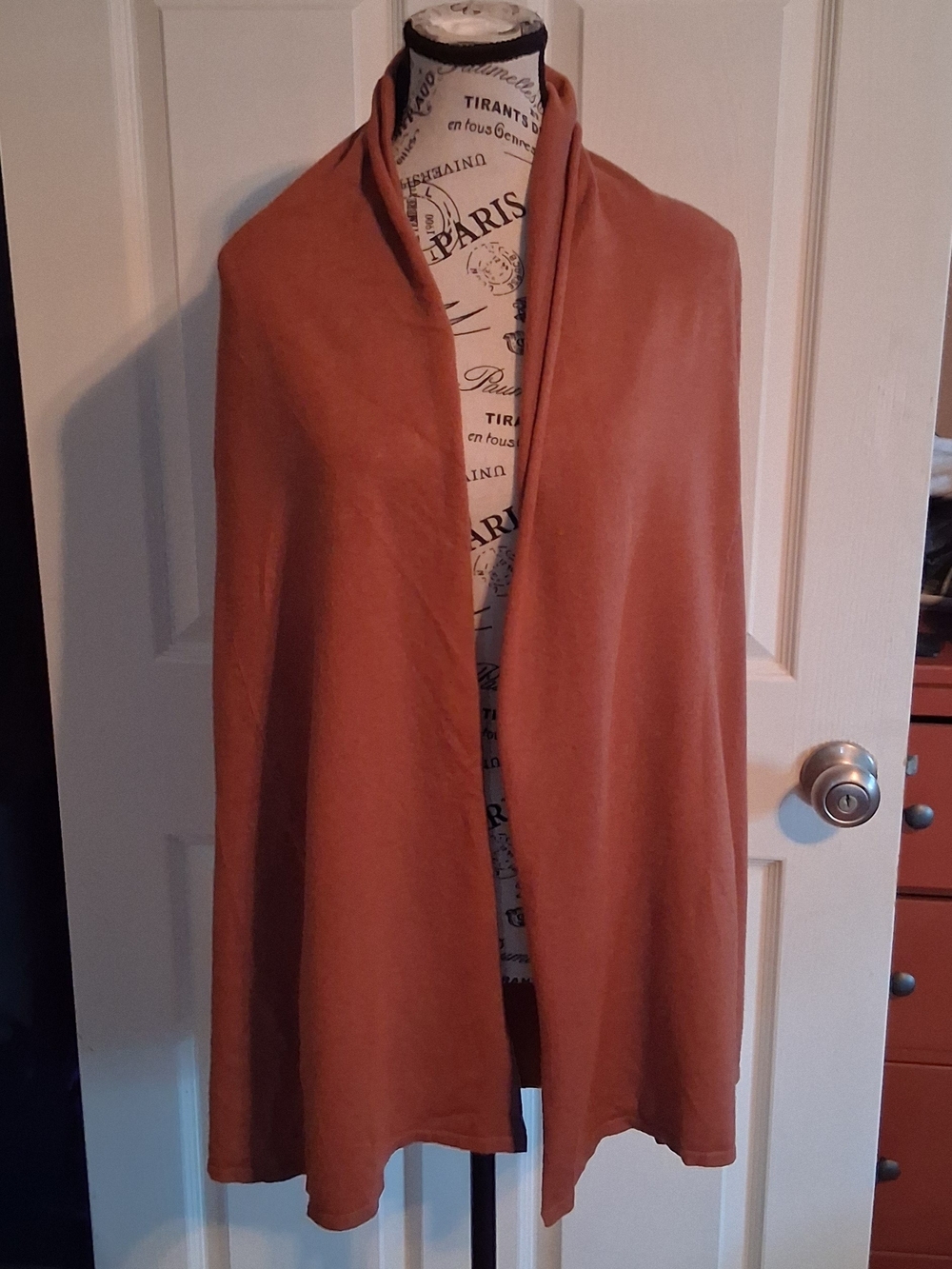 Dreamers Rust Orange Open Front Knit Cardigan S/M